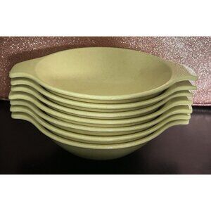 Vintage Taylor Smith Taylor Pebbleford Sunburst Set Of 7 Bowls W/ Handles 7.5”